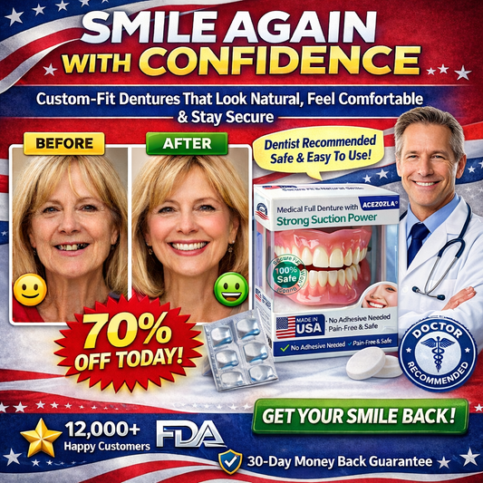 Acezozla® Medical Full Denture with Strong Suction ✅ Made and Shipped from the USA🍀